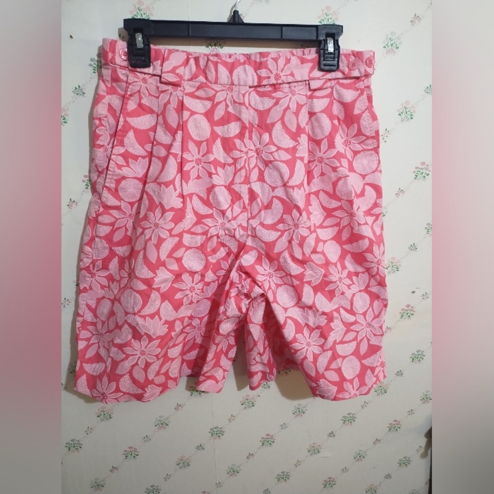 Lilly Pulitzer White Label High Waist Pink Bermuda Shorts Size 8